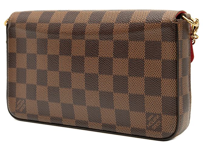 Louis Vuitton Pochette Felicie Damier Ebene Marrone - vista 2
