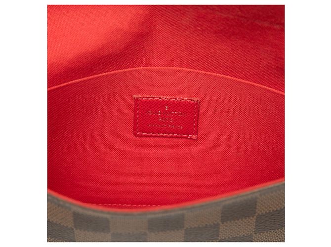 Louis Vuitton Pochette Felicie Damier Ebene Marrone - vista 5