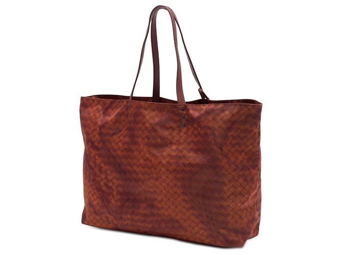 Tote Bottega Veneta Brown Nylon Intrecciolusion Marrone - vista 2