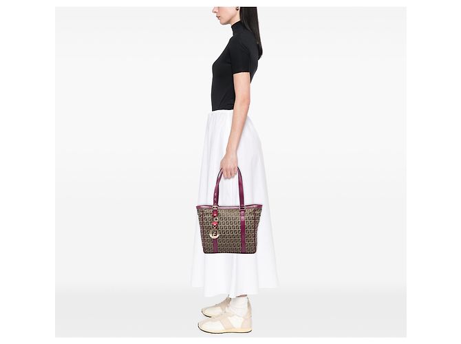 Fendi Beige Zucchino Canvas Superstar Shopping Tote - Ansicht 5