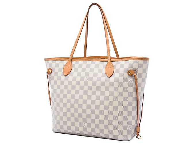 Louis Vuitton White Damier Azur Neverfull MM Bianco - vista 2