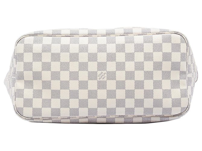 Louis Vuitton White Damier Azur Neverfull MM Bianco - vista 3