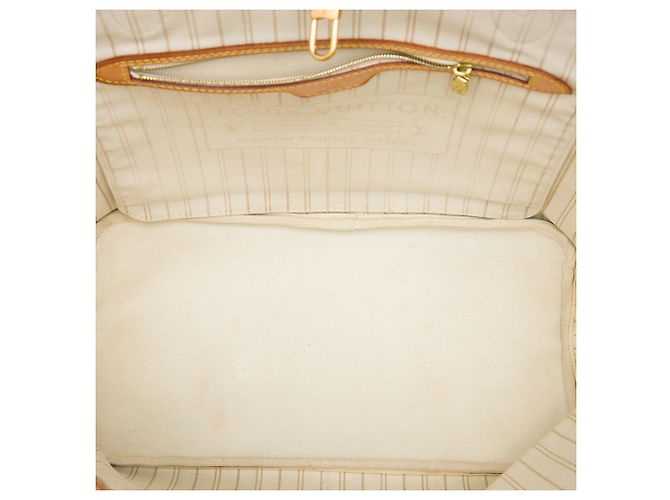 Louis Vuitton White Damier Azur Neverfull MM Bianco - vista 4