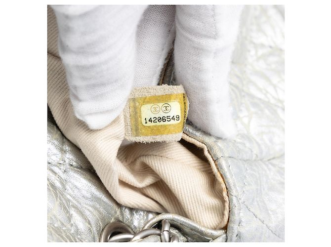 Chanel Silver Medium Calfskin Ice Cube On the Rocks Flap Argento - vista 6