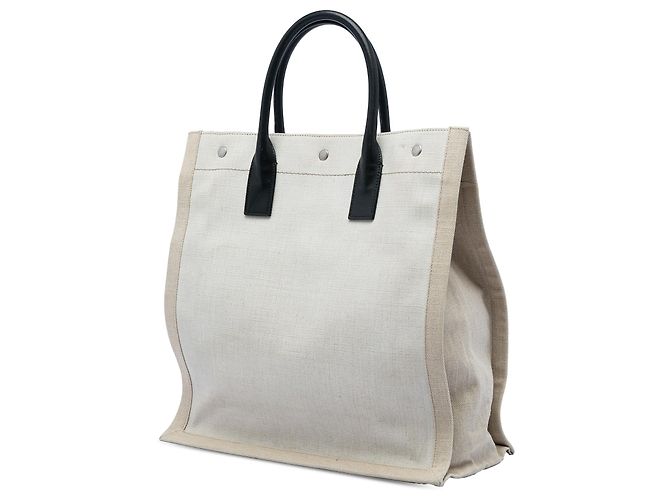 Saint Laurent Rive Gauche North South Tote aus braunem Canvas - Ansicht 2