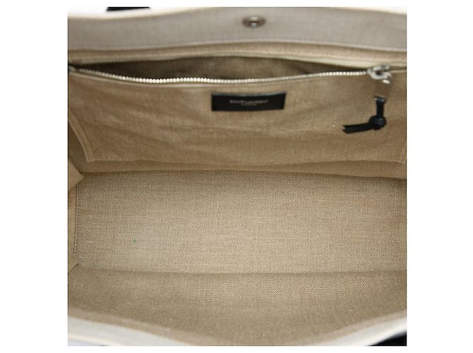 Saint Laurent Rive Gauche North South Tote aus braunem Canvas - Ansicht 4