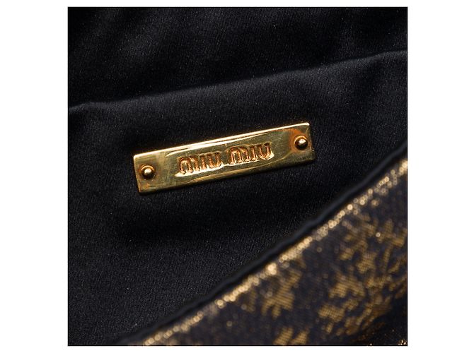 Clutch Miu Miu Gold Lurex Bow D'oro - vista 5