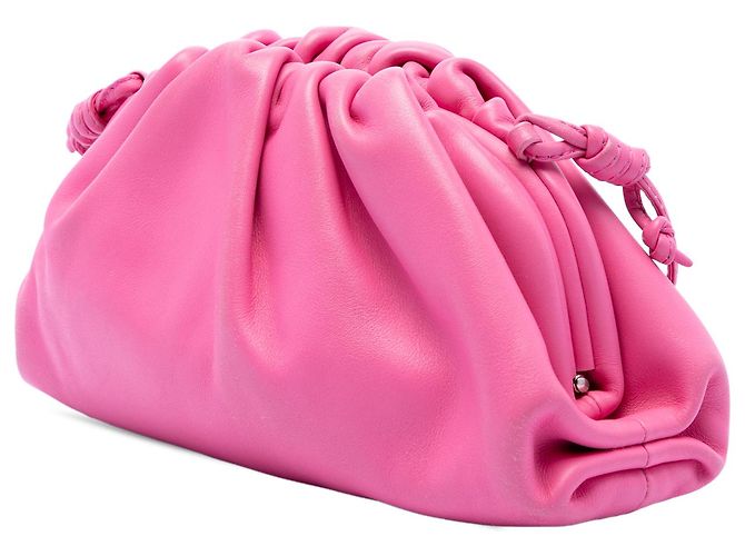 Bottega Veneta Borsa a tracolla Mini Pouch in agnello rosa - vista 2