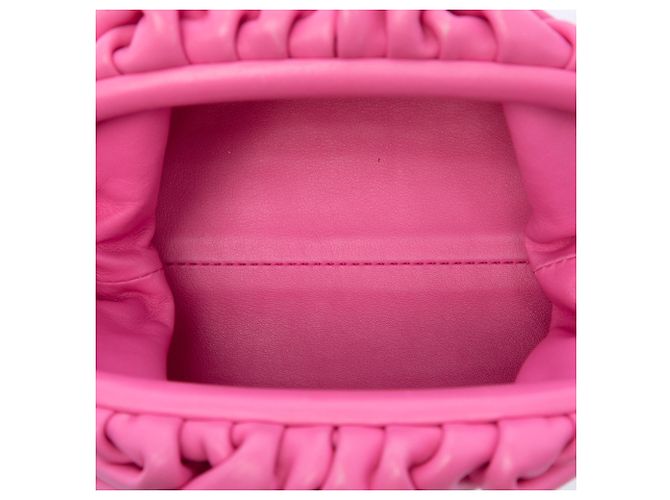 Bottega Veneta Borsa a tracolla Mini Pouch in agnello rosa - vista 4