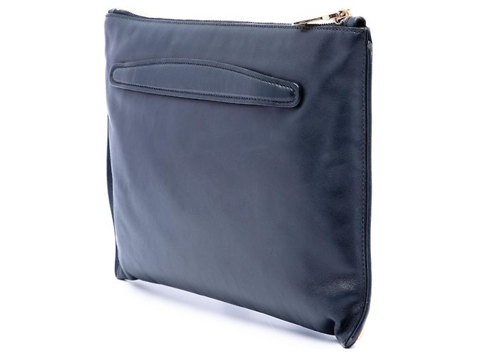Clutch in pelle blu con borchie Miu Miu Blu navy - vista 2