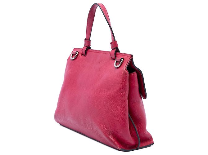 Borsa Gucci Pink Small Calfskin Bamboo Daily Satchel - vista 2