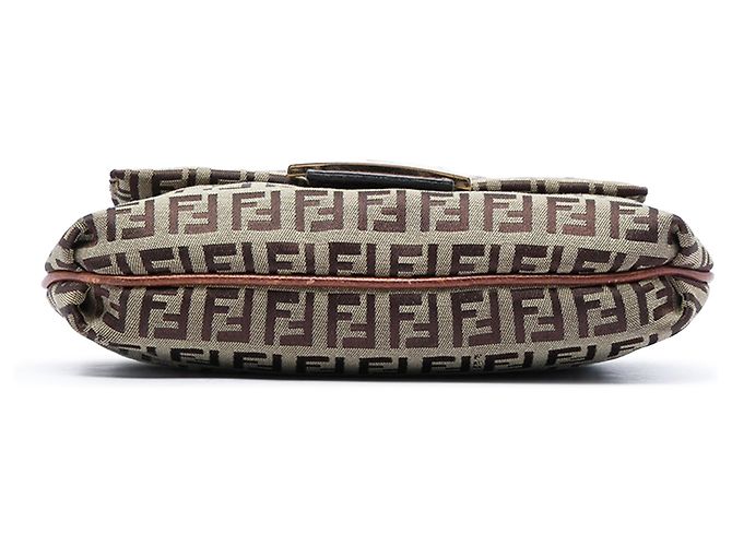 Fendi Marrone Zucchino Canvas Crossbody Marrone chiaro - vista 3