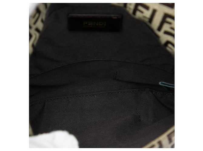 Fendi Marrone Zucchino Canvas Crossbody Marrone chiaro - vista 4