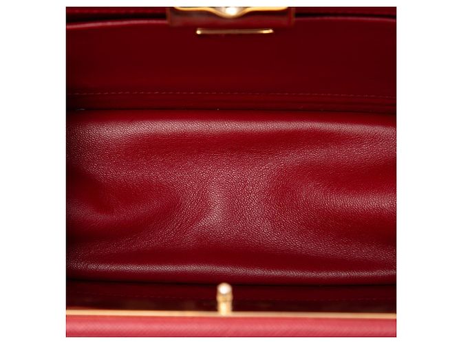 Borsa a tracolla Prada Red Saffiano and City Calf Light Frame Rosso - vista 4