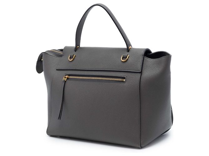 Céline Borsa Belt Celine in pelle di vitello granulata grigia Mini Marrone Grigio antracite - vista 2