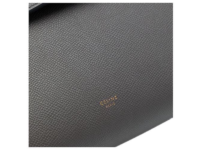 Céline Borsa Belt Celine in pelle di vitello granulata grigia Mini Marrone Grigio antracite - vista 5