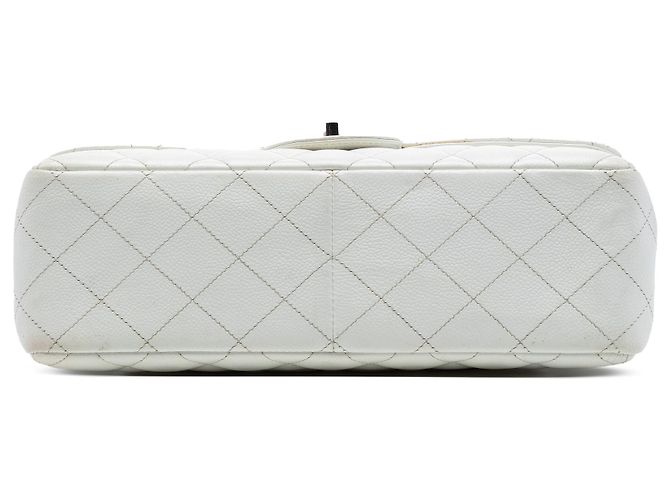 Chanel White Jumbo Classic Caviar Double Flap Bianco Bianco sporco - vista 3