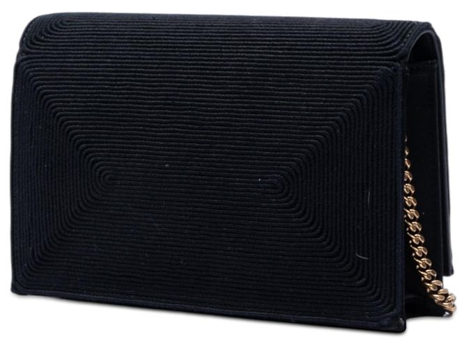 Portafoglio con catena Kate con monogramma ricamato in raso nero Saint Laurent - vista 2