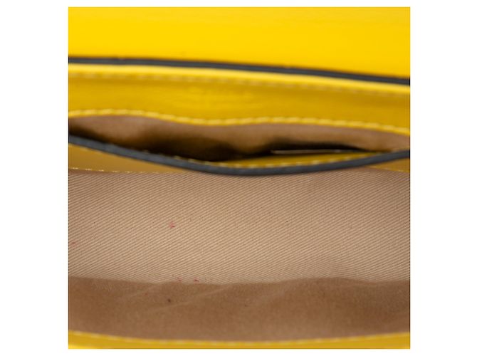 Borsa Chloé Yellow Mini Croc Embossed Calfskin C Satchel Giallo - vista 4
