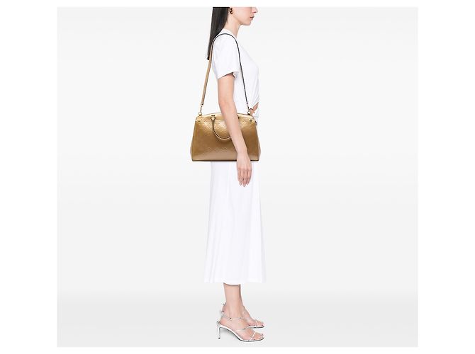 Louis Vuitton Marrone Monogram Vernis Brea MM Bronzo - vista 6