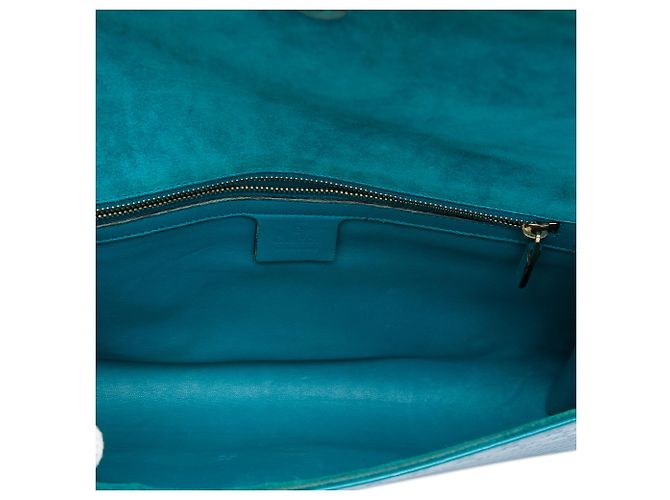 Clutch Broadway in vernice Microguccissima blu Gucci - vista 4