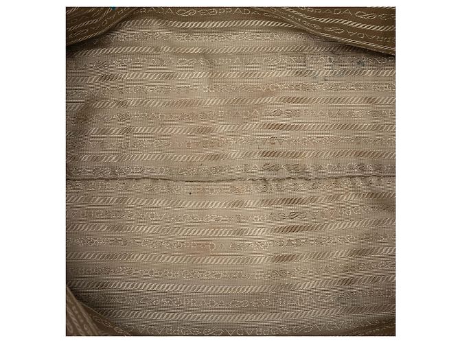 Prada Brauner Canapa Canvas Logo Tote - Ansicht 4