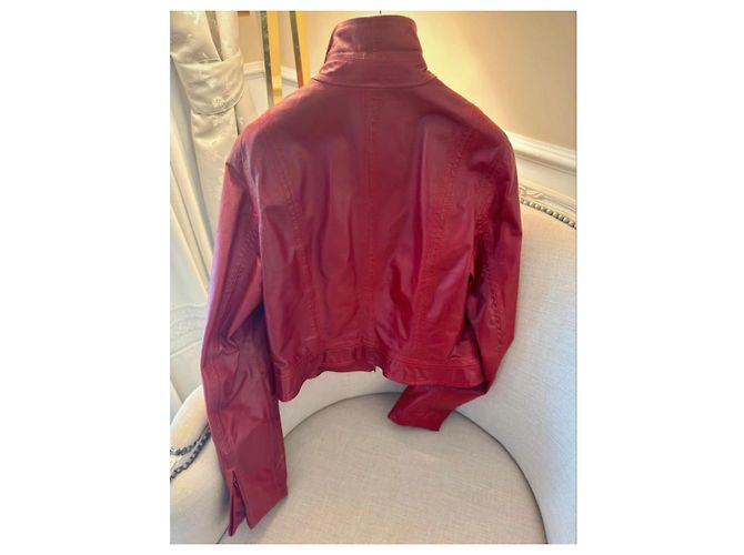 Gianfranco Ferré GFF rote Schweinelederjacke - Ansicht 2