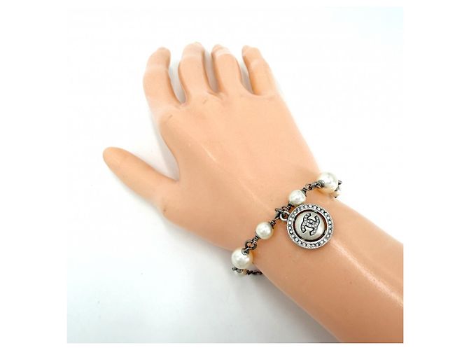Pulsera con charm Chanel Plata Blanco - vista 3