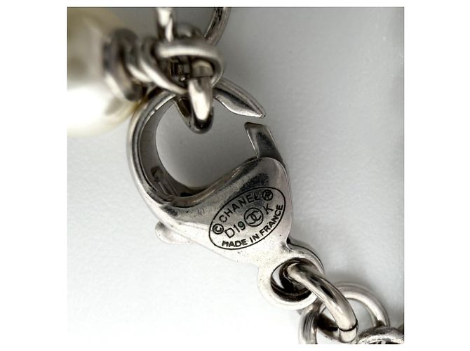 Pulsera con charm Chanel Plata Blanco - vista 4