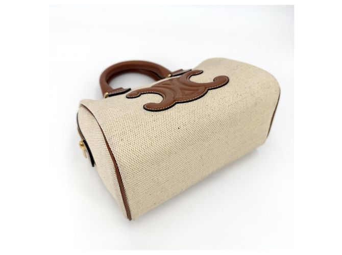 Céline Borsa a tracolla mini Boston Triomphe Cuire da donna CELINE Marrone Beige - vista 3