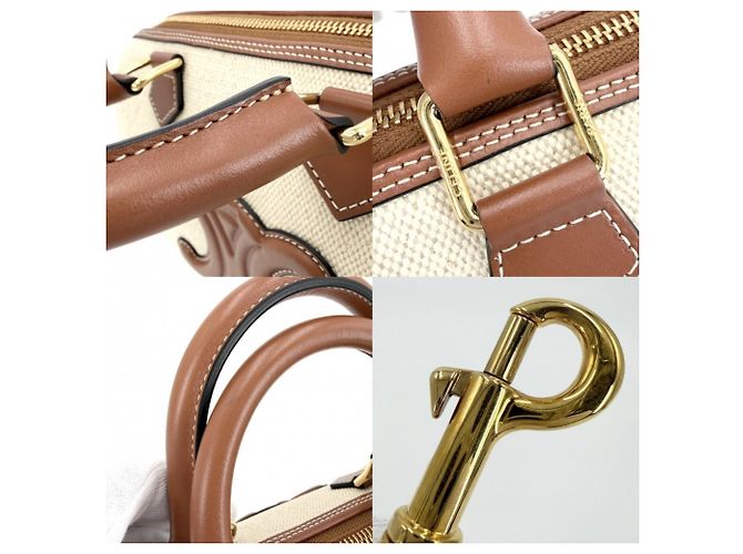 Céline Borsa a tracolla mini Boston Triomphe Cuire da donna CELINE Marrone Beige - vista 7