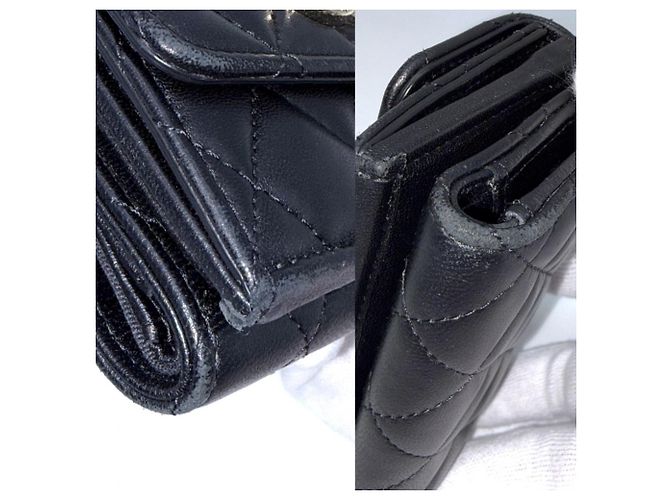 Portafoglio Chanel nero con strass e perle a tre pieghe - vista 8