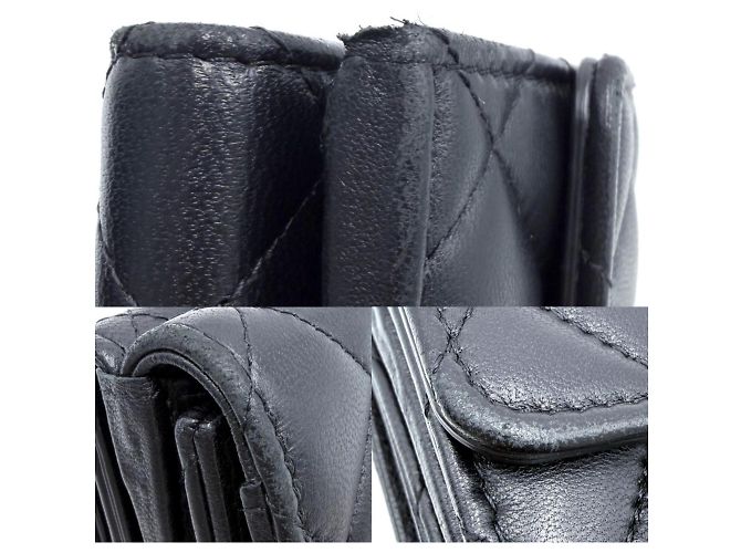 Portafoglio Chanel nero con strass e perle a tre pieghe - vista 9