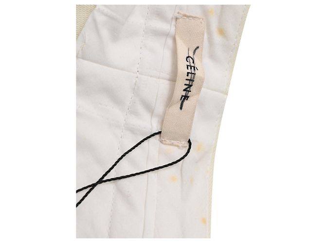Céline Celine Gerade Lef Hose aus weißem Polyester Roh - Ansicht 10