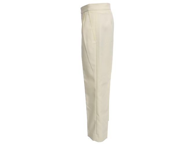 Céline Celine Gerade Lef Hose aus weißem Polyester Roh - Ansicht 2