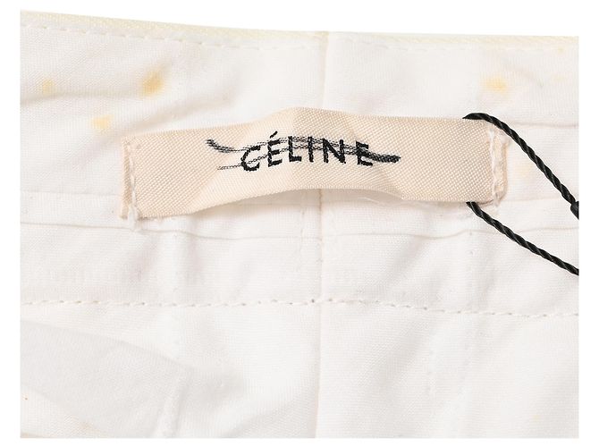 Céline Celine Gerade Lef Hose aus weißem Polyester Roh - Ansicht 4