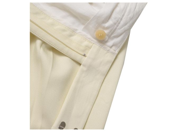 Céline Celine Gerade Lef Hose aus weißem Polyester Roh - Ansicht 8