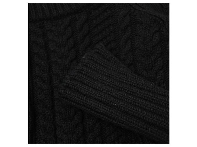 Alexander McQueen Cropped Cardigan aus Kabelstrick in schwarzem Kaschmir - Ansicht 11