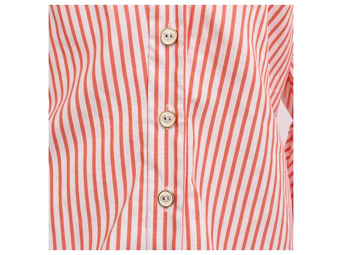 Autre Marque Caroline Constas Margaret Off-the-Shoulder Gestreiftes Popeline-Hemd in Rot aus Baumwolle Mehrfarben - Ansicht 13