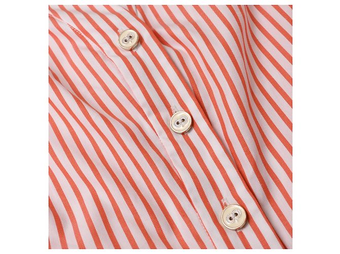 Autre Marque Caroline Constas Margaret Off-the-Shoulder Gestreiftes Popeline-Hemd in Rot aus Baumwolle Mehrfarben - Ansicht 14