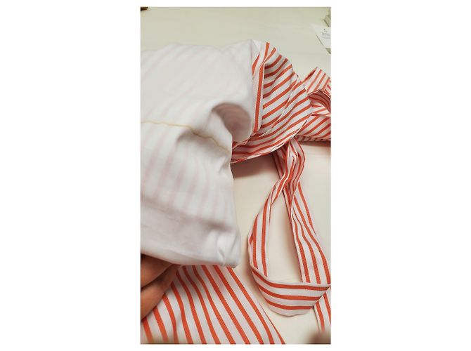 Autre Marque Caroline Constas Margaret Off-the-Shoulder Gestreiftes Popeline-Hemd in Rot aus Baumwolle Mehrfarben - Ansicht 17