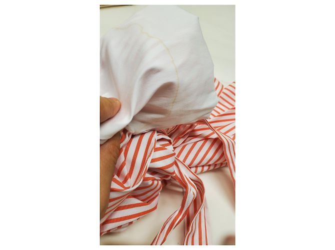 Autre Marque Caroline Constas Margaret Off-the-Shoulder Gestreiftes Popeline-Hemd in Rot aus Baumwolle Mehrfarben - Ansicht 18
