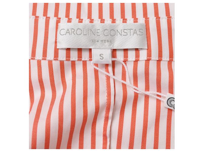 Autre Marque Caroline Constas Margaret Off-the-Shoulder Gestreiftes Popeline-Hemd in Rot aus Baumwolle Mehrfarben - Ansicht 4