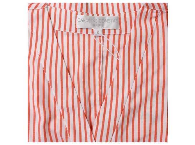 Autre Marque Caroline Constas Margaret Off-the-Shoulder Gestreiftes Popeline-Hemd in Rot aus Baumwolle Mehrfarben - Ansicht 5