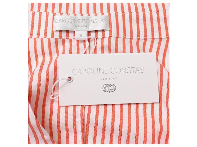 Autre Marque Caroline Constas Margaret Off-the-Shoulder Gestreiftes Popeline-Hemd in Rot aus Baumwolle Mehrfarben - Ansicht 6
