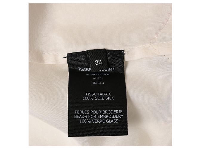 Camicetta a maniche corte ricamata in seta bianca Isabel Marant Étoile Bianco Crudo - vista 6