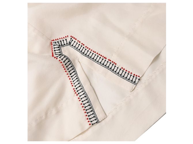 Camicetta a maniche corte ricamata in seta bianca Isabel Marant Étoile Bianco Crudo - vista 8