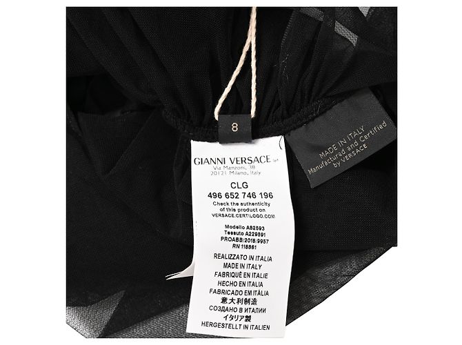 Versace Mini-Tüllkleid mit Rüschen aus schwarzer Polyamid - Ansicht 12