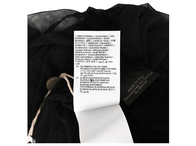 Versace Mini-Tüllkleid mit Rüschen aus schwarzer Polyamid - Ansicht 13