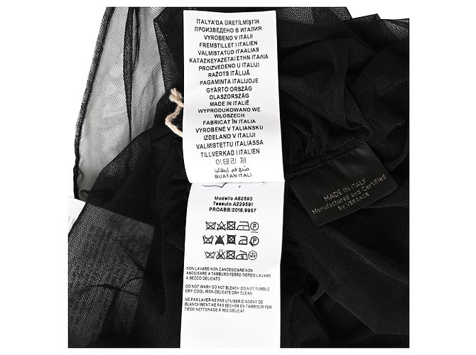 Versace Mini-Tüllkleid mit Rüschen aus schwarzer Polyamid - Ansicht 15